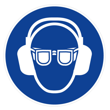 Panneau obligation de porter des lunettes et un casque anti-bruit Novap 