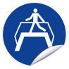 Panneau sticker obligation utiliser la passerelle chantier