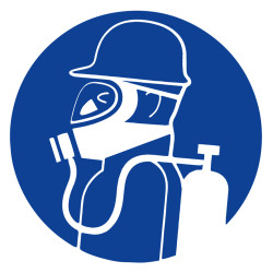 Panneau rigide obligation de porter un casque et un appareil respiratoire novap