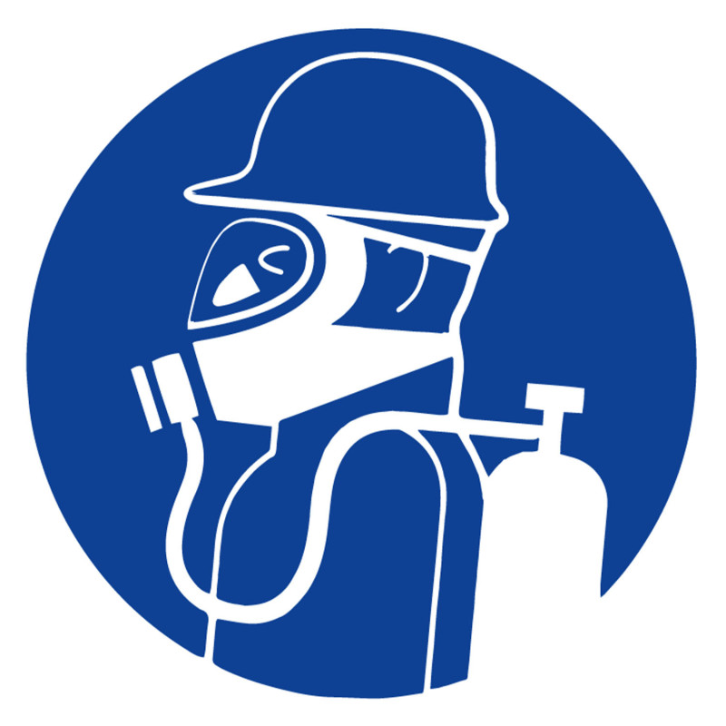 Panneau rigide obligation de porter un casque et un appareil respiratoire novap