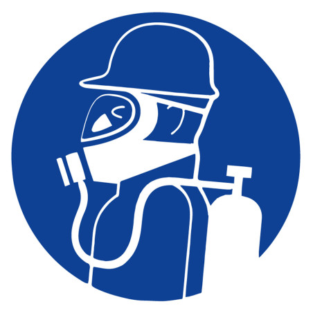 Panneau rigide obligation de porter un casque et un appareil respiratoire novap
