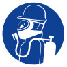 Panneau rigide obligation de porter un casque et un appareil respiratoire novap