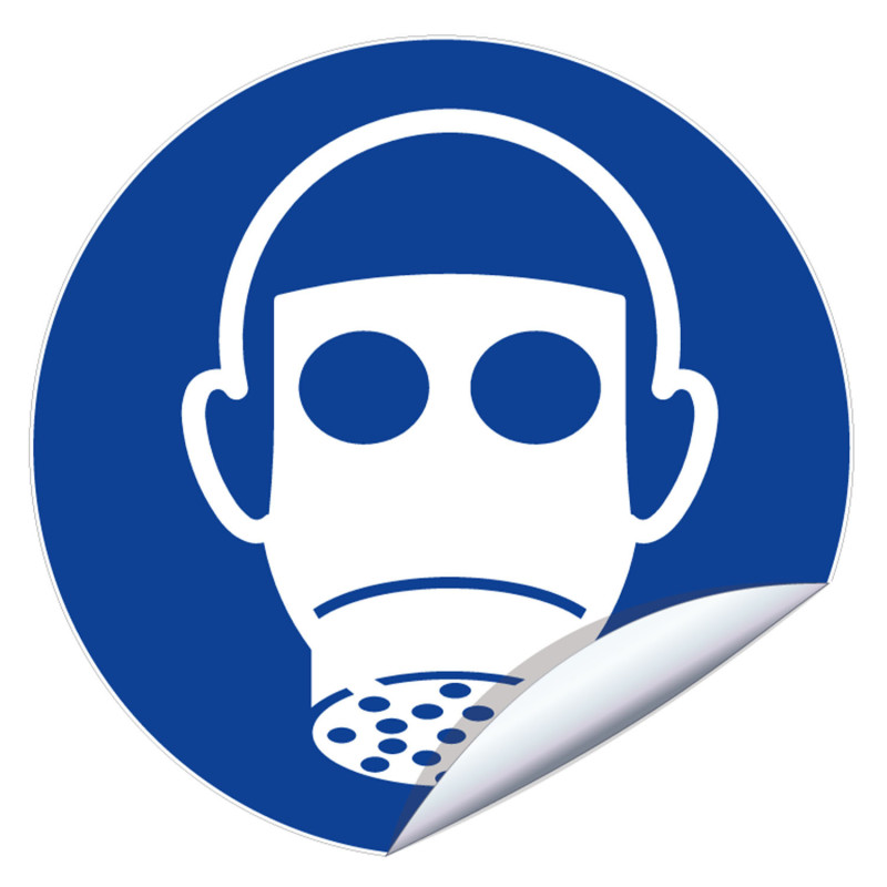 Panneau sticker obligation protection des voies respiratoires btp