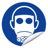 Panneau sticker obligation protection des voies respiratoires btp