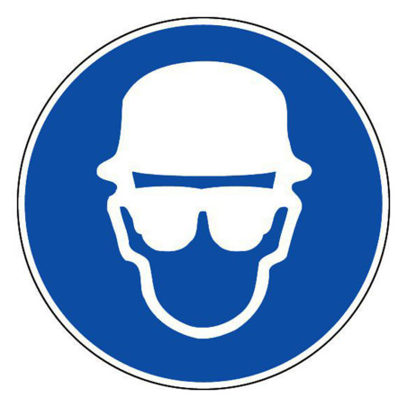 panneau obligation de porter un casque et lunettes btp 