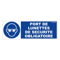 Panneau rigide port de lunettes de sécurité obligatoire btp