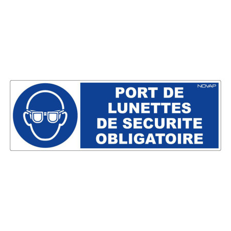Panneau rigide port de lunettes de sécurité obligatoire btp