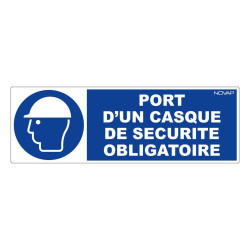 Panneau rigide obligation port d'un casque de sécurité chantier
