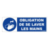 Panneau rigide obligation de se laver les mains btp