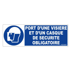 Panneau rigide obligation port visière et casque de sécurité Novap
