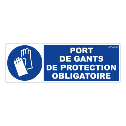 Panneau rigide obligation port de gants de protection logistique