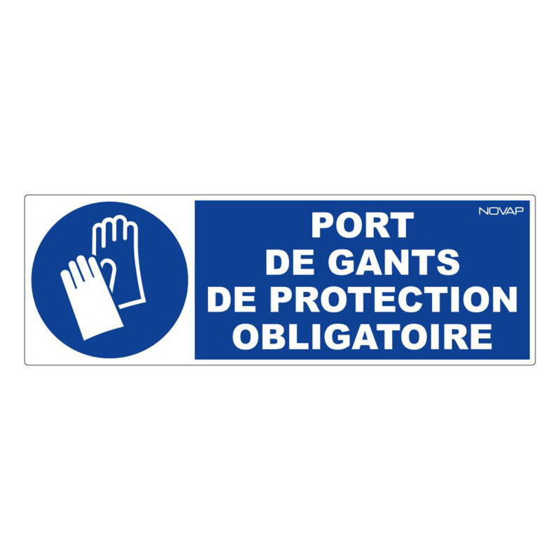 Panneau rigide obligation port de gants de protection logistique