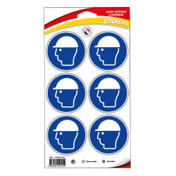 Planche de pictogrammes de porter un casque de protection btp 