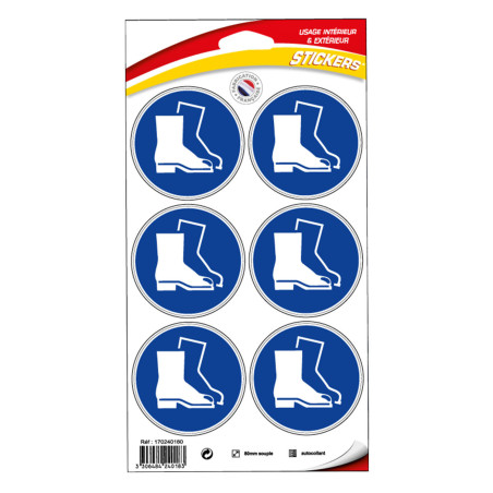 Autocollants obligation de porter des chaussures de sécurité novap