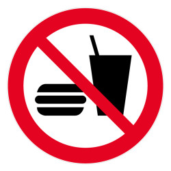 Panneau rigide interdiction de manger et de boire logistique