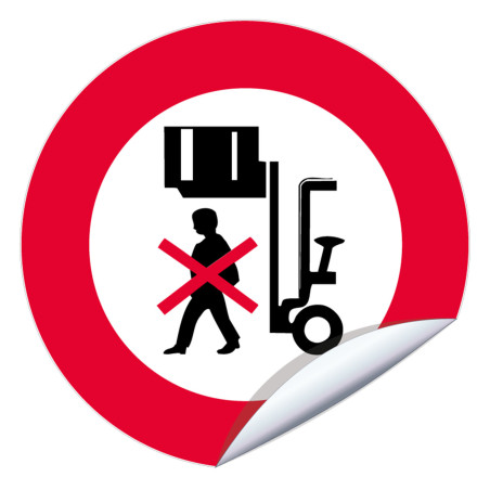 Sticker interdiction de passer sous la charge chantier