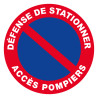 Panneau rigide défense de stationner pompier Novap