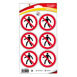 Planche stickers interdit aux piétons novap