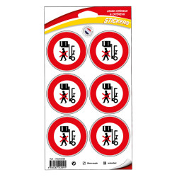 Planche stickers interdiction de passer sous la charge chantier