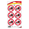 Planche autocollants interdiction de manger ou de boire Novap