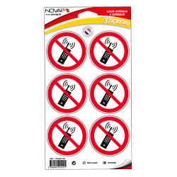 Planche stickers interdiction téléphones logistique