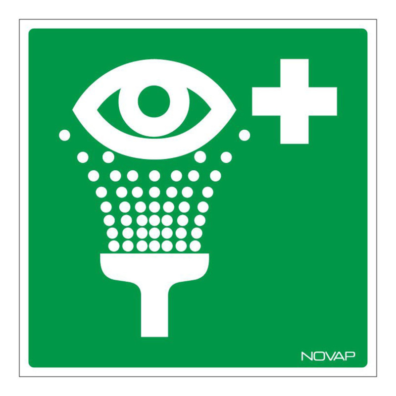 Panneau secours équipement de rinçage des yeux Novap
