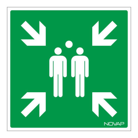 Panneau secours point de rassemblement Novap