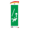 Panneau sticker sortie de secours escalier montée gauche logistique
