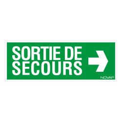 Panneau rigide sortie de secours droite Novap