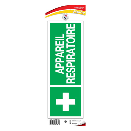 Panneau sticker secours appareil respiratoire novap 
