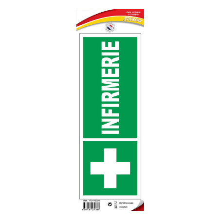 Panneau sticker secours infirmerie btp