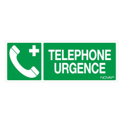 Panneau rigide secours téléphone urgence Novap