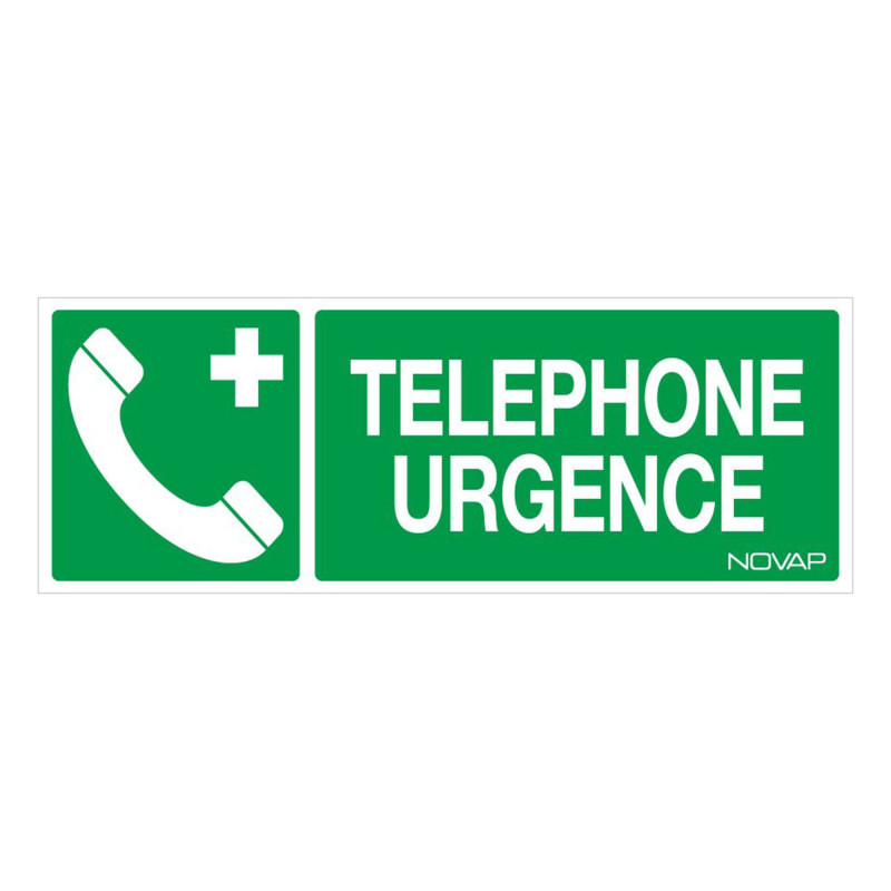 Panneau rigide secours téléphone urgence Novap