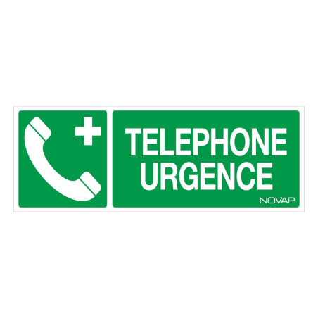 Panneau rigide secours téléphone urgence Novap