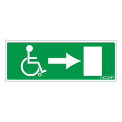 Panneau rigide sortie de secours handicapés à droite novap