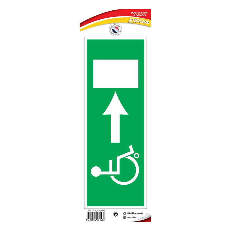 Panneau rigide sortie de secours handicapés à droite signalisation