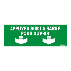 Panneau rigide appuyer sur la barre pour ouvrir novap