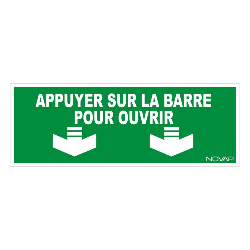 Panneau rigide appuyer sur la barre pour ouvrir novap
