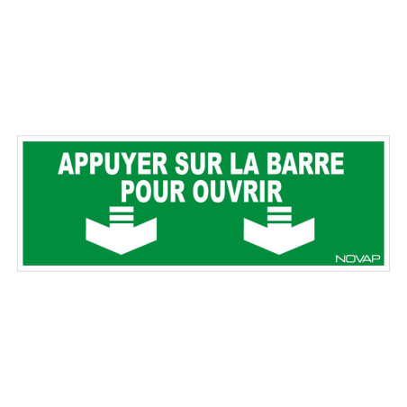 Panneau rigide appuyer sur la barre pour ouvrir novap