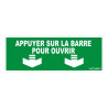 Panneau rigide appuyer sur la barre pour ouvrir novap