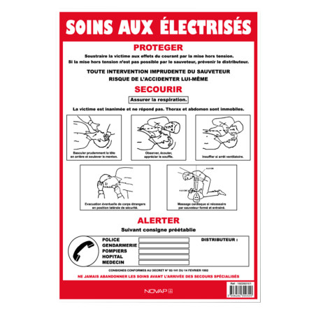 Panneau rigide soins aux électrisés maintenance électrique