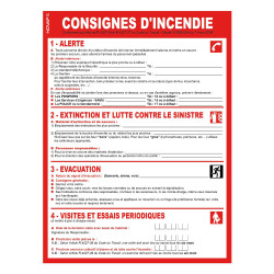 Panneau rigide consignes de sécurité d'incendie Novap