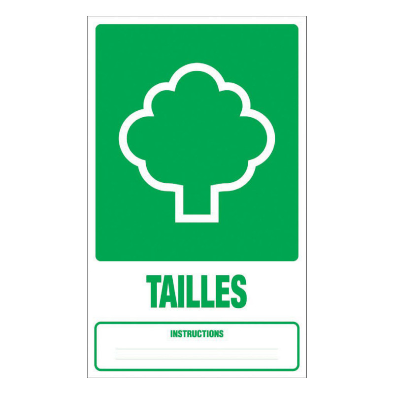 Panneau rigide recyclage déchets tailles espaces verts