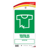Panneau sticker recyclage déchets textiles environnement