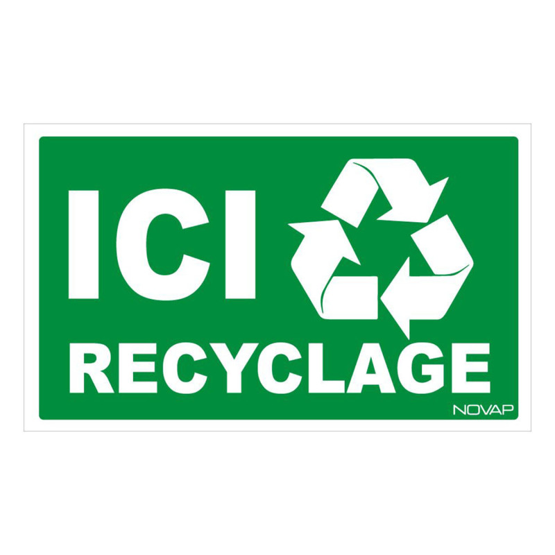 Panneau rigide ici recyclage signalétique écoresponsable