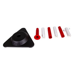 kit poteau de balisage rouge blanc sur socle lesté btp