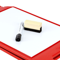 Chevalet effaçable blanc avec feutre et brosse novap