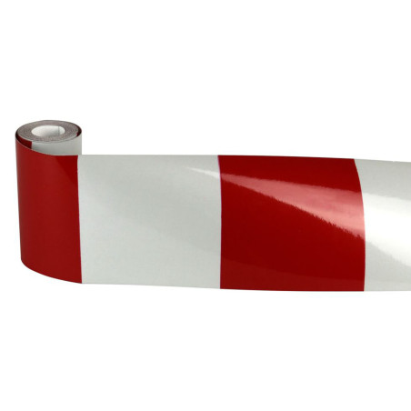 Rouleau film rétroréfléchissant rouge blanc novap