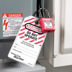 etiquettes condamnation master lock do not operate