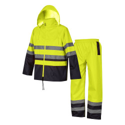 Ensemble de pluie jaune haute visibilité 